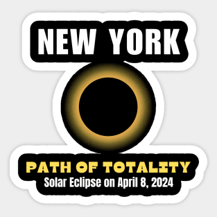 New York Path Of Totality Solar Eclipse On April 8 2024 Sticker